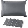 imageBedsure Queen Pillow Cases Set of 2  Dark Grey Double Brushed Microfiber Pillowcases 2 Pack Super Soft Cooling Pillow Case Covers with Envelope Closure Wrinkle Fade and Stain Resistant 20x3001  Dark Grey