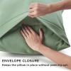 imageBedsure Queen Pillow Cases Set of 2  Dark Grey Double Brushed Microfiber Pillowcases 2 Pack Super Soft Cooling Pillow Case Covers with Envelope Closure Wrinkle Fade and Stain Resistant 20x3004  Sage Green