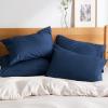 imageBedsure Queen Pillow Cases Set of 2  Dark Grey Double Brushed Microfiber Pillowcases 2 Pack Super Soft Cooling Pillow Case Covers with Envelope Closure Wrinkle Fade and Stain Resistant 20x3011  Navy