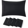 imageBedsure Queen Pillow Cases Set of 2  Dark Grey Double Brushed Microfiber Pillowcases 2 Pack Super Soft Cooling Pillow Case Covers with Envelope Closure Wrinkle Fade and Stain Resistant 20x3003  Black