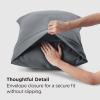 imageBedsure Queen Pillow Cases Set of 2  Dark Grey Double Brushed Microfiber Pillowcases 2 Pack Super Soft Cooling Pillow Case Covers with Envelope Closure Wrinkle Fade and Stain Resistant 20x3001  Dark Grey