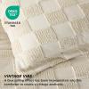 imageBedsure Queen Size Comforter Set Beige Boho Tufted Bed Set Checkered Farmhouse Shabby Chic Bedding 3 Pieces 1 Plaid Geometric Comforter and 2 Pillow Shams01  Beige  Tufted Checkboard