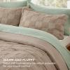 imageBedsure Queen Size Comforter Set Beige Boho Tufted Bed Set Checkered Farmhouse Shabby Chic Bedding 3 Pieces 1 Plaid Geometric Comforter and 2 Pillow Shams03  Khaki  Tufted Checkboard