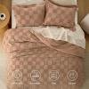 imageBedsure Queen Size Comforter Set Beige Boho Tufted Bed Set Checkered Farmhouse Shabby Chic Bedding 3 Pieces 1 Plaid Geometric Comforter and 2 Pillow Shams04  Taupe  Tufted Checkboard