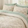 imageBedsure Queen Size Comforter Set Beige Boho Tufted Bed Set Checkered Farmhouse Shabby Chic Bedding 3 Pieces 1 Plaid Geometric Comforter and 2 Pillow Shams01  Beige  Tufted Checkboard