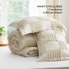 imageBedsure Queen Size Comforter Set Beige Boho Tufted Bed Set Checkered Farmhouse Shabby Chic Bedding 3 Pieces 1 Plaid Geometric Comforter and 2 Pillow Shams02  Linen  Large Checkboard