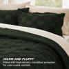 imageBedsure Queen Size Comforter Set Beige Boho Tufted Bed Set Checkered Farmhouse Shabby Chic Bedding 3 Pieces 1 Plaid Geometric Comforter and 2 Pillow Shams05  Dark Olive Green  Tufted Checkboard