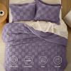 imageBedsure Queen Size Comforter Set Beige Boho Tufted Bed Set Checkered Farmhouse Shabby Chic Bedding 3 Pieces 1 Plaid Geometric Comforter and 2 Pillow Shams09  Grayish Purple  Tufted Checkboard