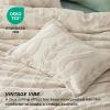 imageBedsure Queen Size Comforter Set Beige Boho Tufted Bed Set Checkered Farmhouse Shabby Chic Bedding 3 Pieces 1 Plaid Geometric Comforter and 2 Pillow Shams21  Beige  Cable Stripe