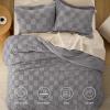 imageBedsure Queen Size Comforter Set Beige Boho Tufted Bed Set Checkered Farmhouse Shabby Chic Bedding 3 Pieces 1 Plaid Geometric Comforter and 2 Pillow Shams13  Grey  Tufted Checkboard