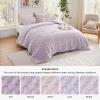 imageBedsure Queen Size Comforter Set Beige Boho Tufted Bed Set Checkered Farmhouse Shabby Chic Bedding 3 Pieces 1 Plaid Geometric Comforter and 2 Pillow Shams16  Light Purple  Fuzzy Checkerboard