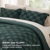 imageBedsure Queen Size Comforter Set Beige Boho Tufted Bed Set Checkered Farmhouse Shabby Chic Bedding 3 Pieces 1 Plaid Geometric Comforter and 2 Pillow Shams08  Emerald  Tufted Checkboard