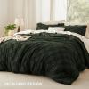 imageBedsure Queen Size Comforter Set Beige Boho Tufted Bed Set Checkered Farmhouse Shabby Chic Bedding 3 Pieces 1 Plaid Geometric Comforter and 2 Pillow Shams05  Dark Olive Green  Tufted Checkboard