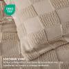 imageBedsure Queen Size Comforter Set Beige Boho Tufted Bed Set Checkered Farmhouse Shabby Chic Bedding 3 Pieces 1 Plaid Geometric Comforter and 2 Pillow Shams03  Khaki  Tufted Checkboard