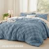 imageBedsure Queen Size Comforter Set Beige Boho Tufted Bed Set Checkered Farmhouse Shabby Chic Bedding 3 Pieces 1 Plaid Geometric Comforter and 2 Pillow Shams12  Mineral Blue  Tufted Checkboard