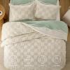 imageBedsure Queen Size Comforter Set Beige Boho Tufted Bed Set Checkered Farmhouse Shabby Chic Bedding 3 Pieces 1 Plaid Geometric Comforter and 2 Pillow Shams01  Beige  Tufted Checkboard
