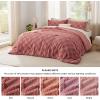 imageBedsure Queen Size Comforter Set Beige Boho Tufted Bed Set Checkered Farmhouse Shabby Chic Bedding 3 Pieces 1 Plaid Geometric Comforter and 2 Pillow Shams11  Grayish Pink  Tufted Checkboard