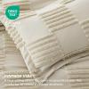 imageBedsure Queen Size Comforter Set Beige Boho Tufted Bed Set Checkered Farmhouse Shabby Chic Bedding 3 Pieces 1 Plaid Geometric Comforter and 2 Pillow Shams02  Linen  Large Checkboard