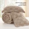 imageBedsure Queen Size Comforter Set Beige Boho Tufted Bed Set Checkered Farmhouse Shabby Chic Bedding 3 Pieces 1 Plaid Geometric Comforter and 2 Pillow Shams03  Khaki  Tufted Checkboard
