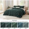 imageBedsure Queen Size Comforter Set Beige Boho Tufted Bed Set Checkered Farmhouse Shabby Chic Bedding 3 Pieces 1 Plaid Geometric Comforter and 2 Pillow Shams08  Emerald  Tufted Checkboard