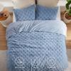 imageBedsure Queen Size Comforter Set Beige Boho Tufted Bed Set Checkered Farmhouse Shabby Chic Bedding 3 Pieces 1 Plaid Geometric Comforter and 2 Pillow Shams17  Ashley Blue  Fuzzy Checkerboard