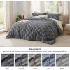 imageBedsure Queen Size Comforter Set Beige Boho Tufted Bed Set Checkered Farmhouse Shabby Chic Bedding 3 Pieces 1 Plaid Geometric Comforter and 2 Pillow Shams14  Dark Grey  Tufted Checkboard