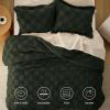 imageBedsure Queen Size Comforter Set Beige Boho Tufted Bed Set Checkered Farmhouse Shabby Chic Bedding 3 Pieces 1 Plaid Geometric Comforter and 2 Pillow Shams05  Dark Olive Green  Tufted Checkboard