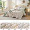 imageBedsure Queen Size Comforter Set Beige Boho Tufted Bed Set Checkered Farmhouse Shabby Chic Bedding 3 Pieces 1 Plaid Geometric Comforter and 2 Pillow Shams21  Beige  Cable Stripe
