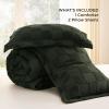 imageBedsure Queen Size Comforter Set Beige Boho Tufted Bed Set Checkered Farmhouse Shabby Chic Bedding 3 Pieces 1 Plaid Geometric Comforter and 2 Pillow Shams05  Dark Olive Green  Tufted Checkboard