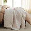 imageBedsure Quilts Queen Size  Grey Bedspreads Queen Size with Basket Weave Pattern Soft Quilt Bedding Lightweight Comforter Coverlet for All Seasons 90quot x 96quot08  Beige