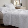 imageBedsure Quilts Queen Size  Grey Bedspreads Queen Size with Basket Weave Pattern Soft Quilt Bedding Lightweight Comforter Coverlet for All Seasons 90quot x 96quot01  White