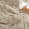 imageBedsure Quilts Queen Size  Grey Bedspreads Queen Size with Basket Weave Pattern Soft Quilt Bedding Lightweight Comforter Coverlet for All Seasons 90quot x 96quot13  Light Khaki