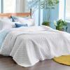 imageBedsure Quilts Queen Size  Grey Bedspreads Queen Size with Basket Weave Pattern Soft Quilt Bedding Lightweight Comforter Coverlet for All Seasons 90quot x 96quot01  White