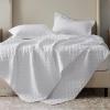 imageBedsure Quilts Queen Size  Grey Bedspreads Queen Size with Basket Weave Pattern Soft Quilt Bedding Lightweight Comforter Coverlet for All Seasons 90quot x 96quot01  White