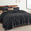 imageBedsure Quilts Queen Size  Queen Quilt Bedding Set Bedspread Coverlet Comforter Lightweight Corduroy Pattern Bedspread 3Piece Set with 90quotx96quot Coverlet ampamp 2 Pillow Shams AllSeason Soft Microfiber06  Black