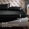 imageBedsure Satin Fitted Sheet Only Queen Size  Silk Bed Sheet Luxury ampamp Ultra Soft NonFading ampamp Wrinkle Free Good for Skin Silver Grey 60x8015 Inches 1 Piece No Pillowcases01  Black