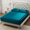 imageBedsure Satin Fitted Sheet Only Queen Size  Silk Bed Sheet Luxury ampamp Ultra Soft NonFading ampamp Wrinkle Free Good for Skin Silver Grey 60x8015 Inches 1 Piece No Pillowcases03  Teal