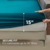 imageBedsure Satin Fitted Sheet Only Queen Size  Silk Bed Sheet Luxury ampamp Ultra Soft NonFading ampamp Wrinkle Free Good for Skin Silver Grey 60x8015 Inches 1 Piece No Pillowcases03  Teal