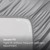 imageBedsure Satin Fitted Sheet Only Queen Size  Silk Bed Sheet Luxury ampamp Ultra Soft NonFading ampamp Wrinkle Free Good for Skin Silver Grey 60x8015 Inches 1 Piece No Pillowcases05  Silver Grey