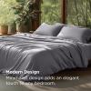imageBedsure Silky Cooling Duvet Cover Queen Size  Lightweight 100 Rayon Derived from Bamboo Comforter Cover Set for Hot Sleepers Breathable ampamp MoistureWicking Bedding Set Pure White04  Grey No Comforter