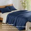 imageBedsure Silky Cooling Duvet Cover Queen Size  Lightweight 100 Rayon Derived from Bamboo Comforter Cover Set for Hot Sleepers Breathable ampamp MoistureWicking Bedding Set Pure WhiteNavy Blue No Comforter