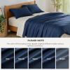 imageBedsure Silky Cooling Duvet Cover Queen Size  Lightweight 100 Rayon Derived from Bamboo Comforter Cover Set for Hot Sleepers Breathable ampamp MoistureWicking Bedding Set Pure WhiteNavy Blue No Comforter