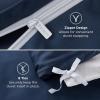 imageBedsure Silky Cooling Duvet Cover Queen Size  Lightweight 100 Rayon Derived from Bamboo Comforter Cover Set for Hot Sleepers Breathable ampamp MoistureWicking Bedding Set Pure WhiteNavy Blue No Comforter