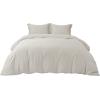 imageBedsure Silky Cooling Duvet Cover Queen Size  Lightweight 100 Rayon Derived from Bamboo Comforter Cover Set for Hot Sleepers Breathable ampamp MoistureWicking Bedding Set Pure WhiteLinen No Comforter