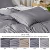 imageBedsure Silky Cooling Duvet Cover Queen Size  Lightweight 100 Rayon Derived from Bamboo Comforter Cover Set for Hot Sleepers Breathable ampamp MoistureWicking Bedding Set Pure White04  Grey No Comforter