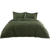 imageBedsure Silky Cooling Duvet Cover Queen Size  Lightweight 100 Rayon Derived from Bamboo Comforter Cover Set for Hot Sleepers Breathable ampamp MoistureWicking Bedding Set Pure White06  Olive Green No Comforter