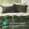 imageBedsure Silky Cooling Duvet Cover Queen Size  Lightweight 100 Rayon Derived from Bamboo Comforter Cover Set for Hot Sleepers Breathable ampamp MoistureWicking Bedding Set Pure White06  Olive Green No Comforter