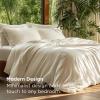 imageBedsure Silky Cooling Duvet Cover Queen Size  Lightweight 100 Rayon Derived from Bamboo Comforter Cover Set for Hot Sleepers Breathable ampamp MoistureWicking Bedding Set Pure White05  Light Beige No Comforter