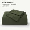 imageBedsure Silky Cooling Duvet Cover Queen Size  Lightweight 100 Rayon Derived from Bamboo Comforter Cover Set for Hot Sleepers Breathable ampamp MoistureWicking Bedding Set Pure White06  Olive Green No Comforter