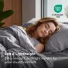 imageBedsure Silky Cooling Duvet Cover Queen Size  Lightweight 100 Rayon Derived from Bamboo Comforter Cover Set for Hot Sleepers Breathable ampamp MoistureWicking Bedding Set Pure White04  Grey No Comforter